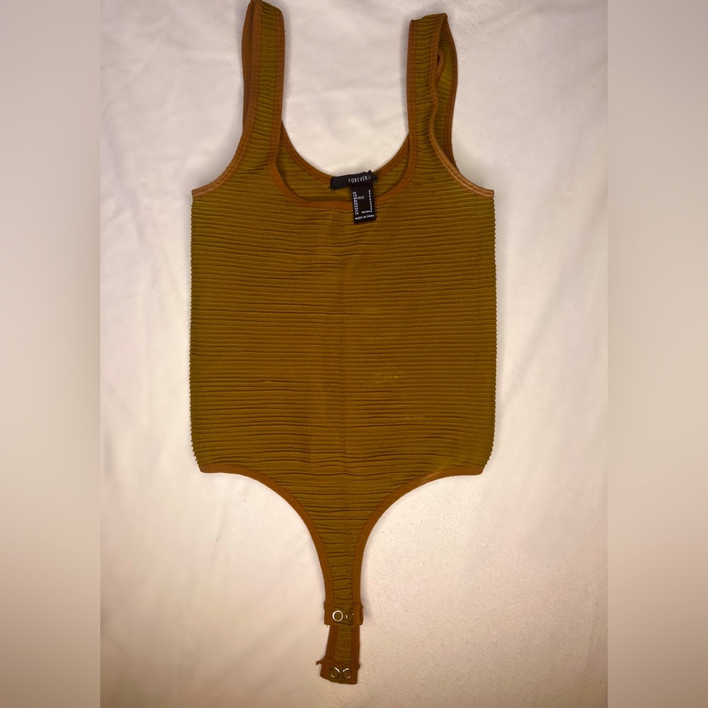 Ribbed Dijon Mustard Bodysuit